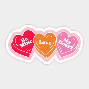 Valentine Hearts with sayings Sticker